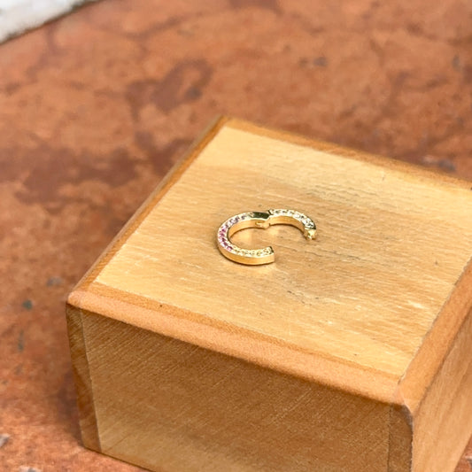 14KT Yellow Gold Multi-Colored Sapphire Round Bail/ Charm Holder/ Connecter