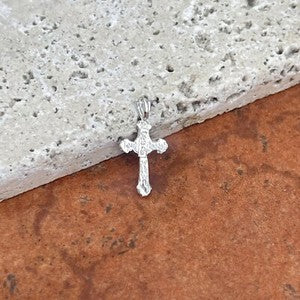 Sterling Silver Shiny INRI Crucifix Cross Pendant Slide Charm