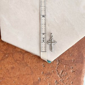 Sterling Silver Scalloped Cross Pendant Charm