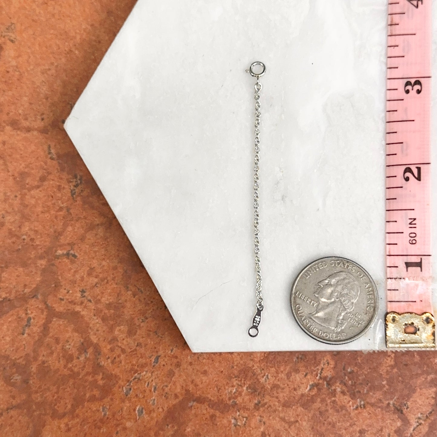 Platinum 1.5mm Cable Chain Extender / Safety Chain