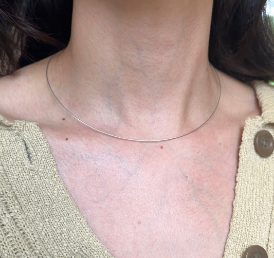 14KT Yellow Gold .60mm Wire Cable Collar Necklace Lobster Clasp