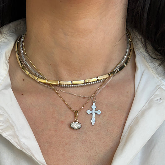 Sterling Silver Eastern Orthodox Cross Pendant