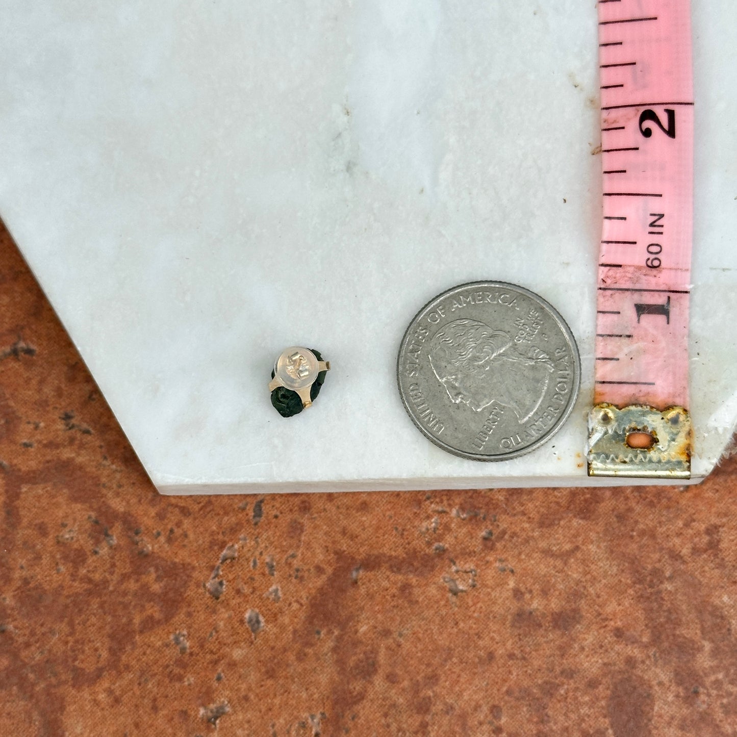 10KT Yellow Gold Geometric Geode Pierced Stud Earrings