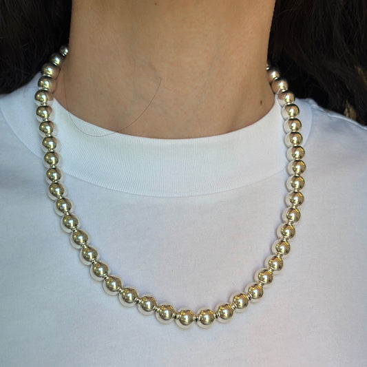 Sterling Silver 10mm Ball Link Necklace
