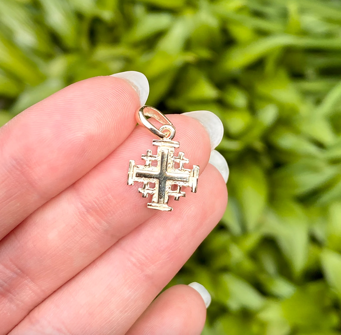 14KT Yellow Gold Jerusalem Cross Pendant Charm