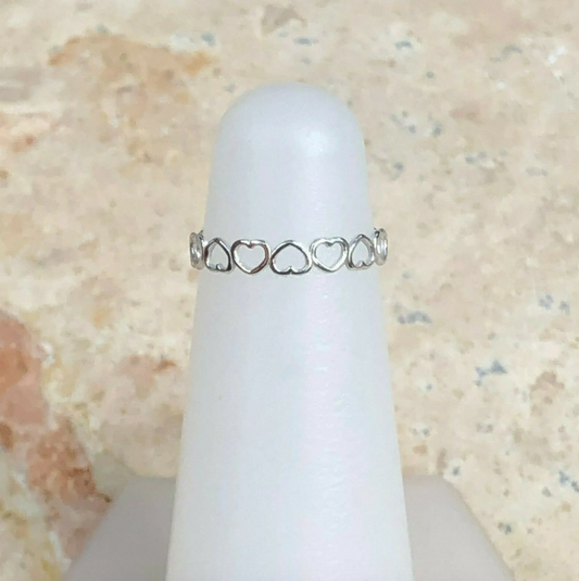 14KT White Gold Open Hearts Toe Ring - LSJ