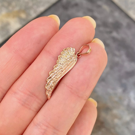 14KT Rose Gold Guardian Angel Wing Pendant