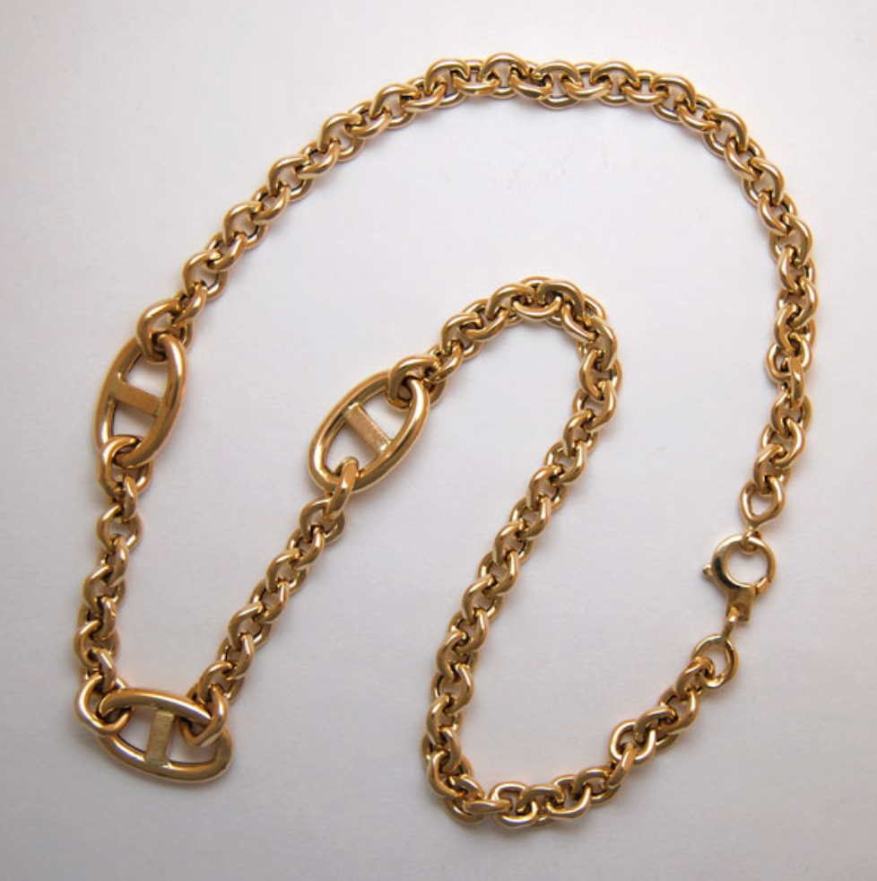 14KT Yellow Gold Anchor Mariner+ Rolo Chain Necklace 20"