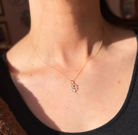 14KT Yellow Gold Diamond-Cut 4-Leaf Clover Pendant Charm