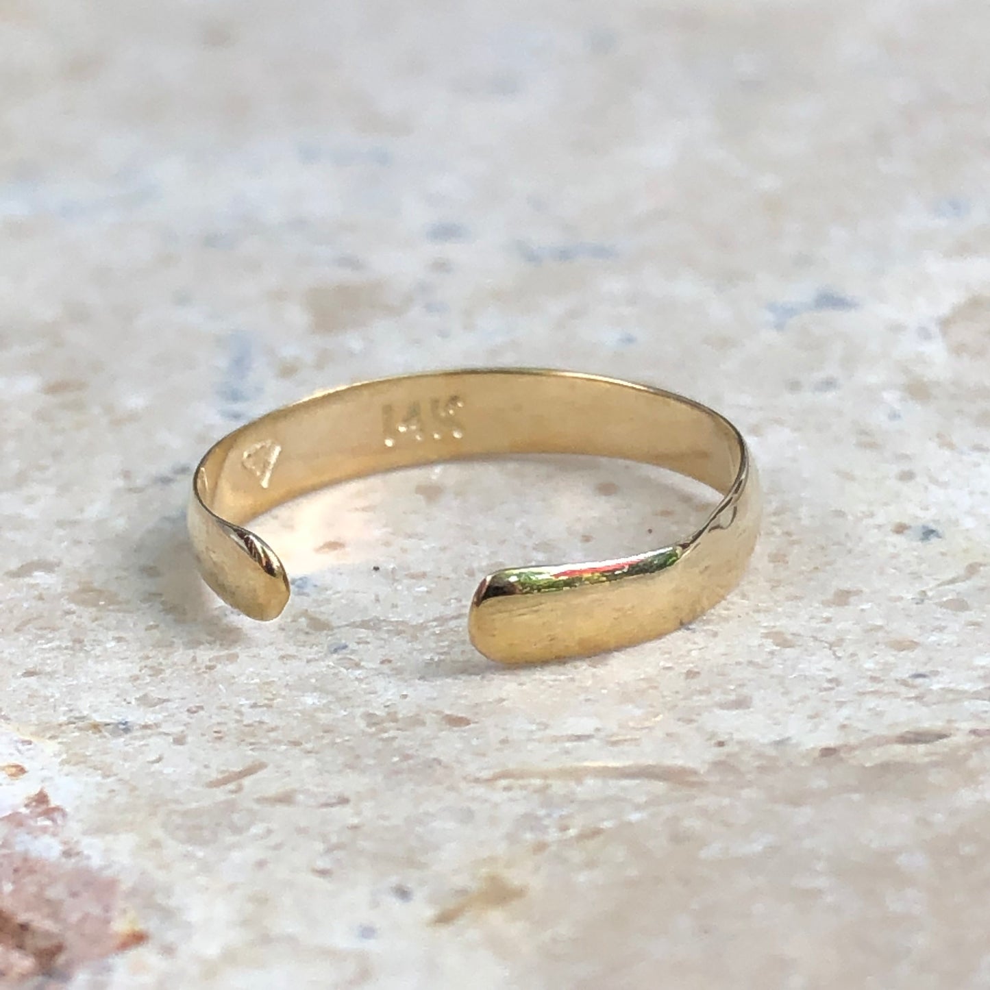 14KT Yellow Gold Polished 3mm Band Toe Ring