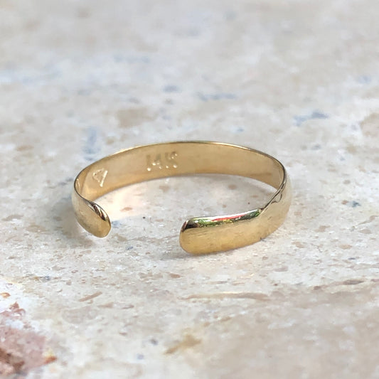 14KT Yellow Gold Polished 3mm Band Toe Ring