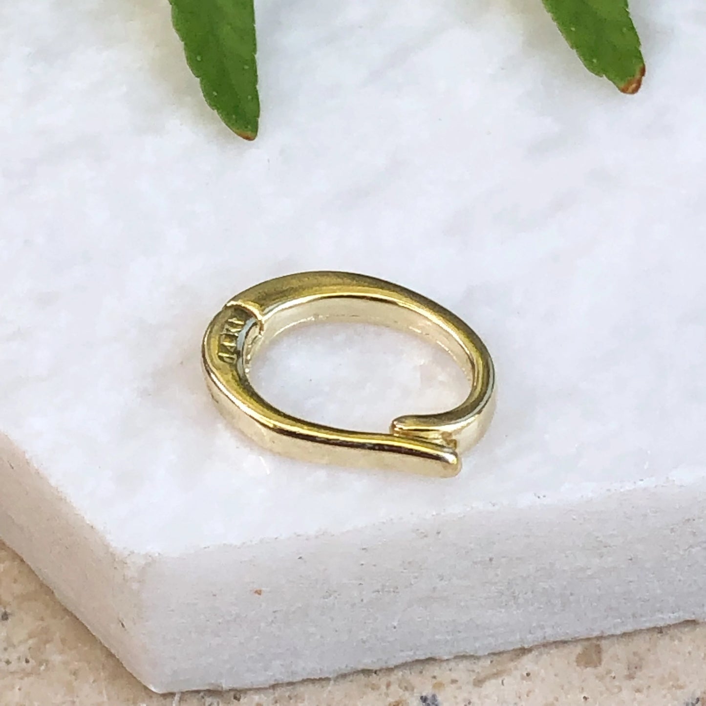 14KT Yellow Gold Oval Pendant Enhancer Bail Slide 11.2mm x 8.3mm