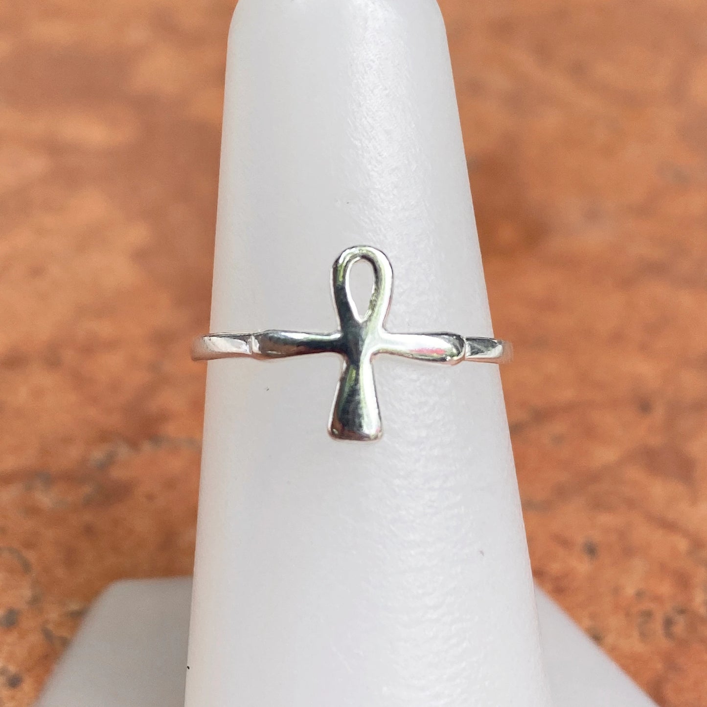 Sterling Silver Ankh Egyptian Cross Toe Ring