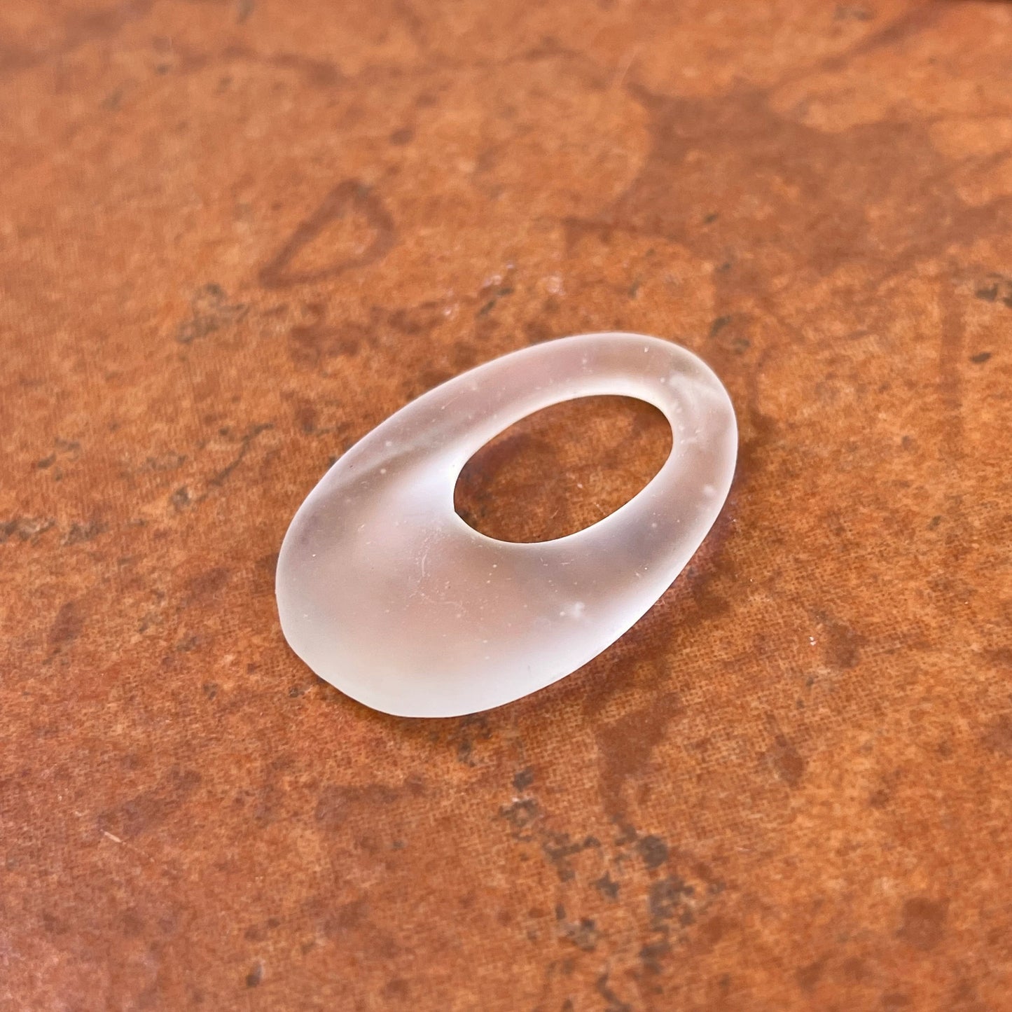 Genuine Frosted Crystal Oval Hooplet Pendant Charm