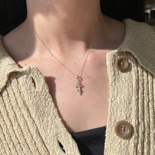 14KT Yellow Gold Crucifix Eastern Orthodox Small Cross Pendant Charm