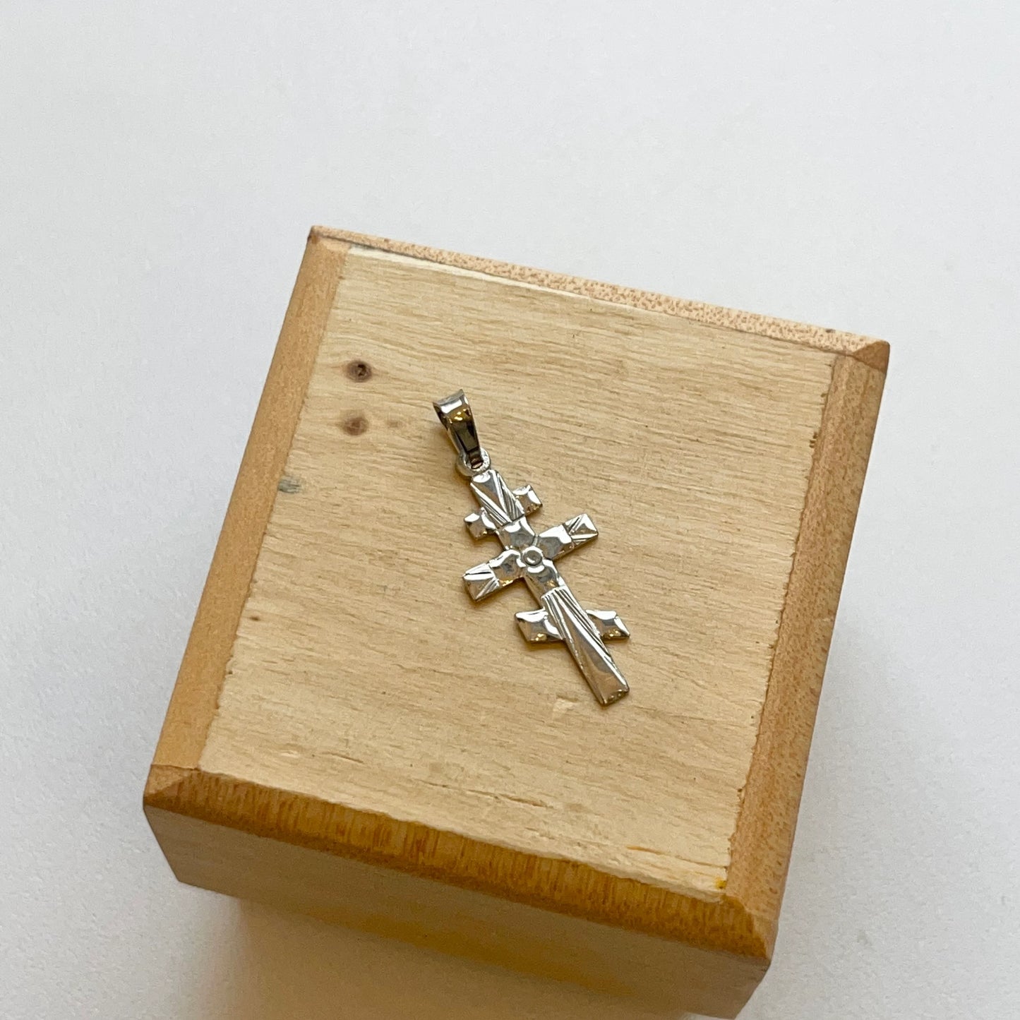 Sterling Silver Eastern Orthodox Small Cross Pendant Charm