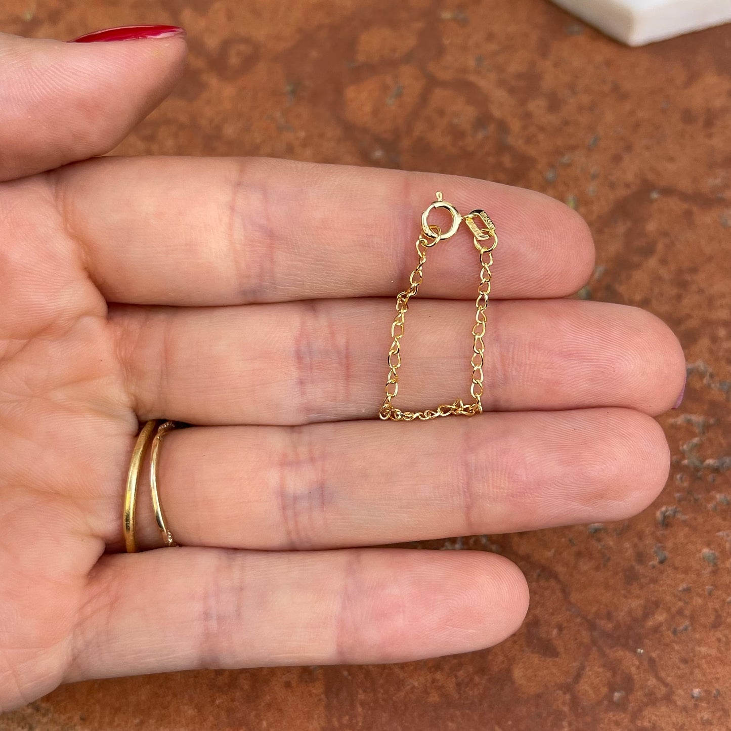 14KT Yellow Gold Wheat Link Extender/ Safety Chain 3"