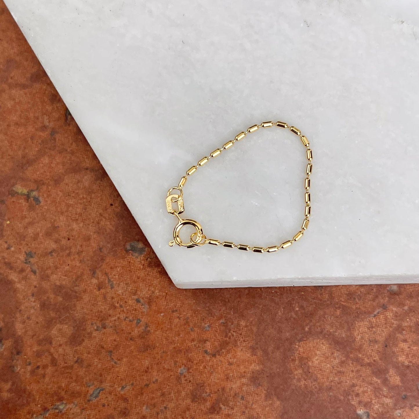 14KT Yellow Gold Bead Moon Link 3" Necklace Extender/ Safety Chain