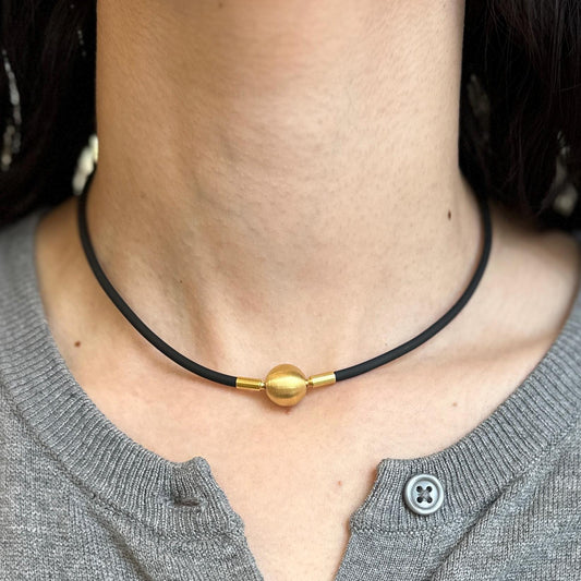 Matte Gold-Plated Stainless Steel 12mm Ball Satin No Necklace: Needs Swap Mechanism