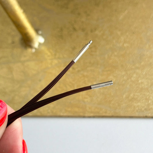 Estate Stainless Steel 12-Strand Brown Cable Wire Collar Necklace 18"