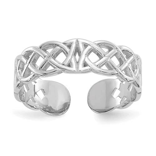 14KT White Gold Celtic Knot Toe Ring