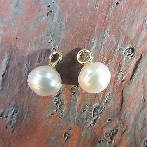 14KT Yellow Gold Paspaley South Sea Pearl Earring Charms 12mm, 14KT Yellow Gold Paspaley South Sea Pearl Earring Charms 12mm - Legacy Saint Jewelry