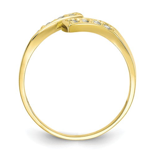 10KT Yellow Gold CZ Wrap Toe Ring, 10KT Yellow Gold CZ Wrap Toe Ring - Legacy Saint Jewelry