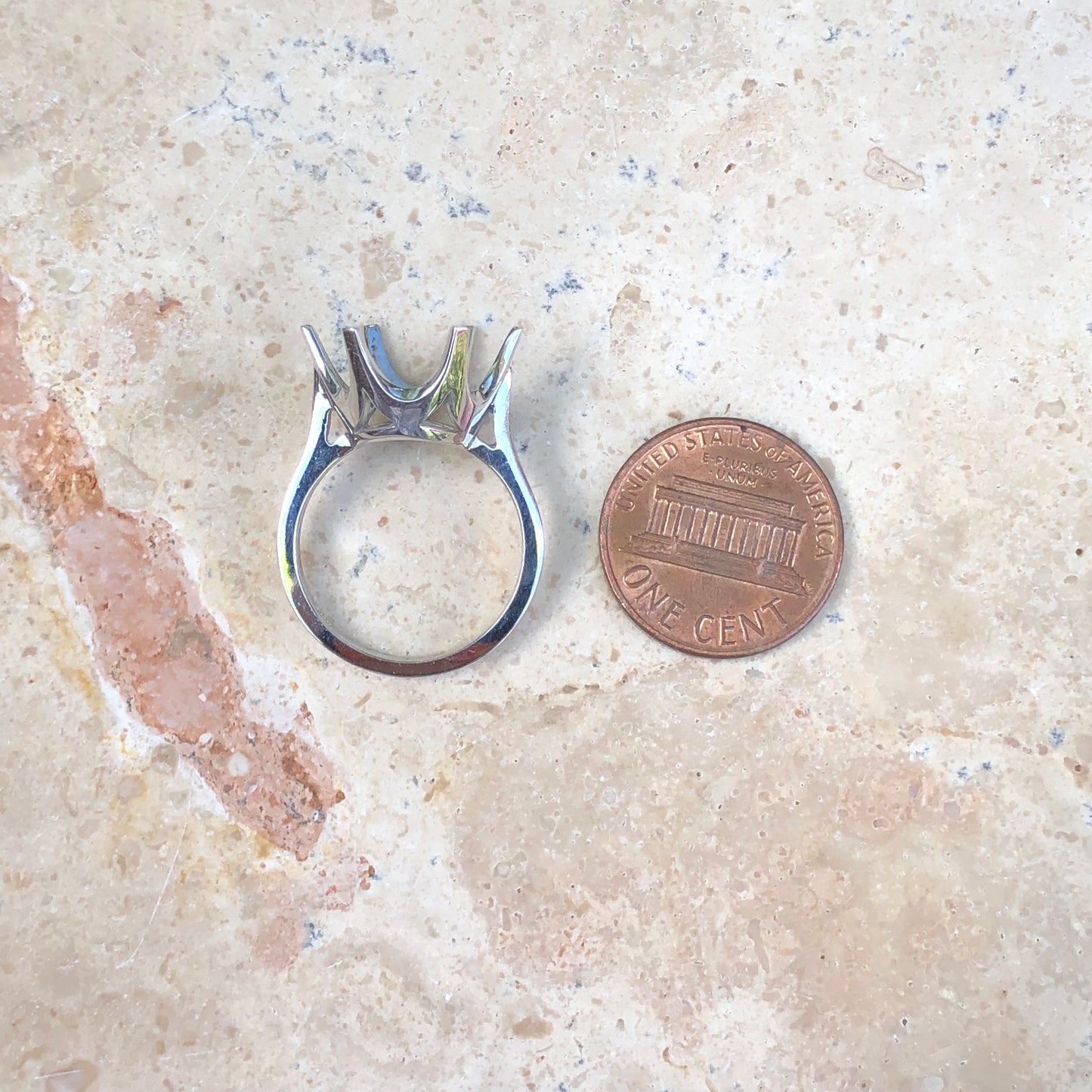 14KT White Gold Solitare Ring Mounting 14mm, 14KT White Gold Solitare Ring Mounting 14mm - Legacy Saint Jewelry