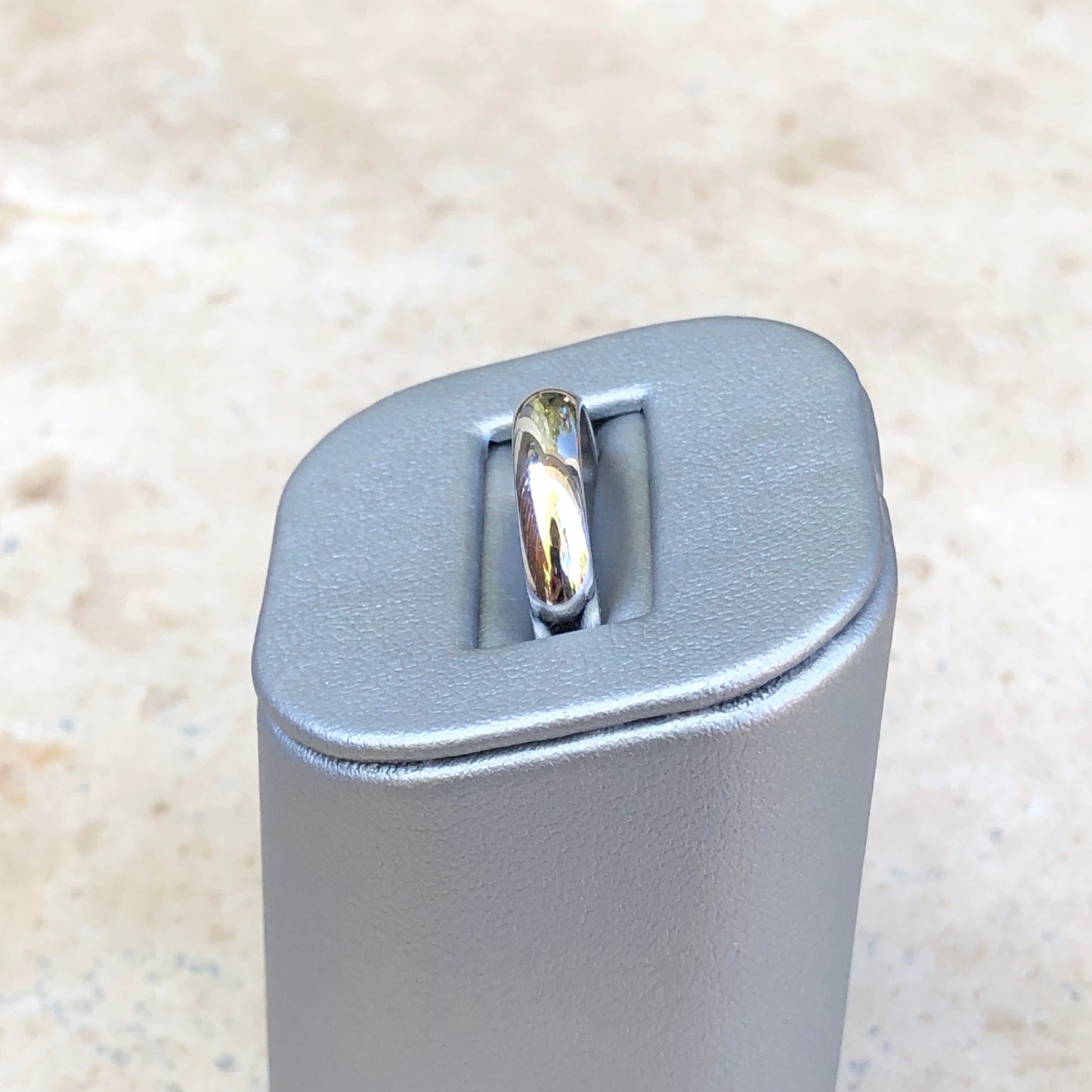 14KT White Gold Half Round Band Ring 4mm Size 7.5, 14KT White Gold Half Round Band Ring 4mm Size 7.5 - Legacy Saint Jewelry