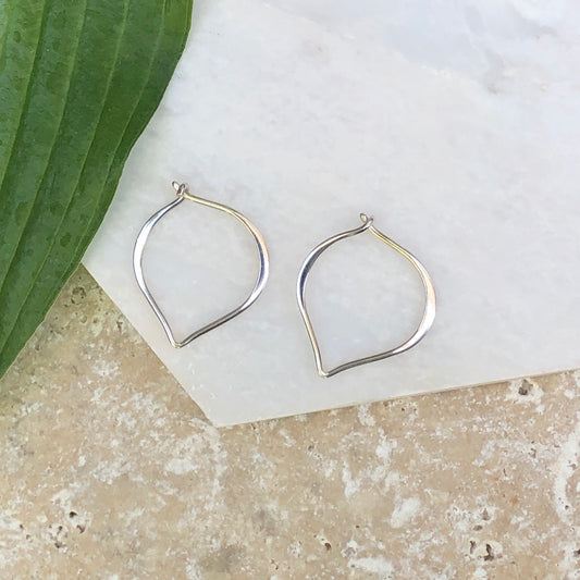 Sterling Silver "V" Threader Ear Wire Hoop Earrings, Sterling Silver "V" Threader Ear Wire Hoop Earrings - Legacy Saint Jewelry