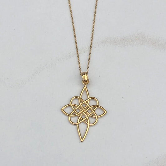 14KT Yellow Gold Celtic Trinity Knot Pendant Charm, 14KT Yellow Gold Celtic Trinity Knot Pendant Charm - Legacy Saint Jewelry