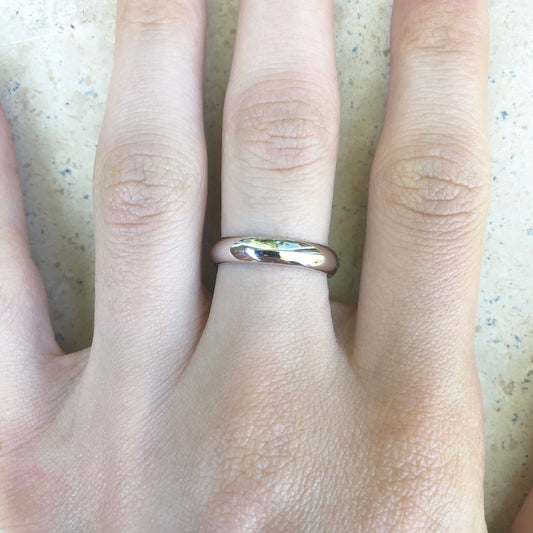 14KT White Gold Half Round Band Ring 4mm Size 7.5, 14KT White Gold Half Round Band Ring 4mm Size 7.5 - Legacy Saint Jewelry