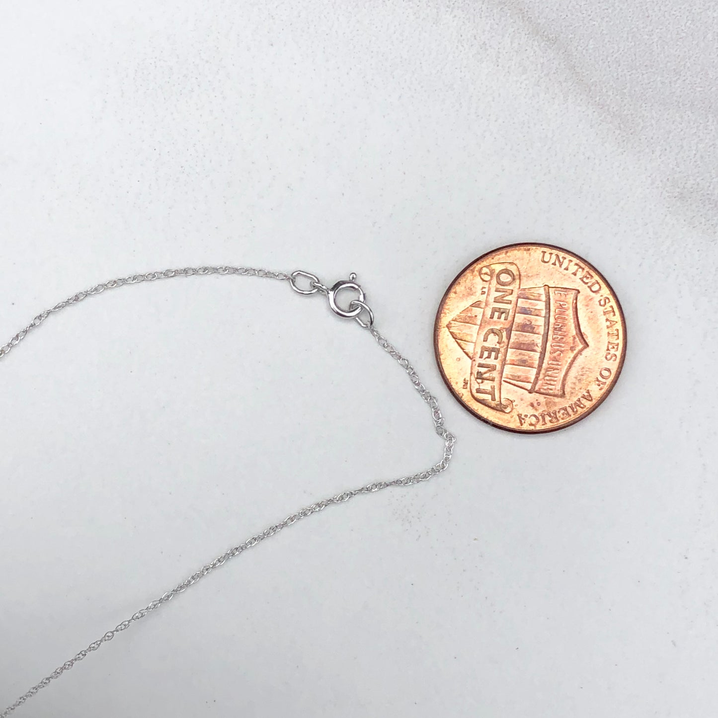 10KT White Gold Cable Rope Chain Necklace .5mm, 10KT White Gold Cable Rope Chain Necklace .5mm - Legacy Saint Jewelry