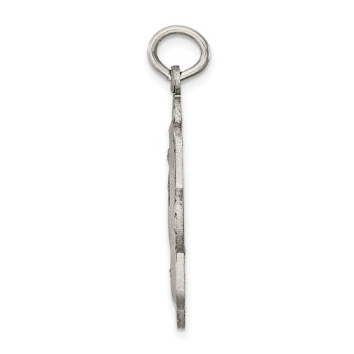 Sterling Silver Antiqued Rectangle Detailed Miraculous Medal