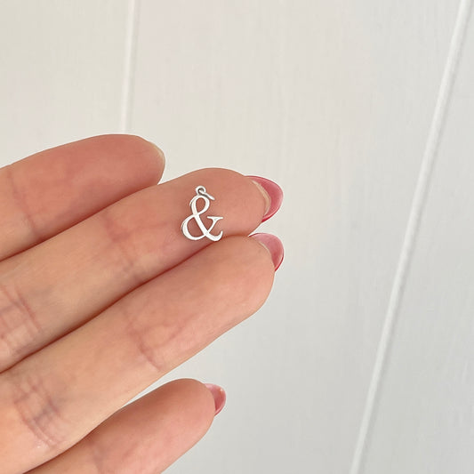 14KT White Gold Ampersand Symbol Pendant Charm