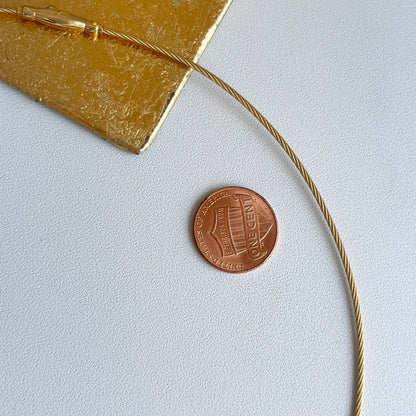 18KT Yellow Gold Round 1.5mm Cable Twist Wire Necklace