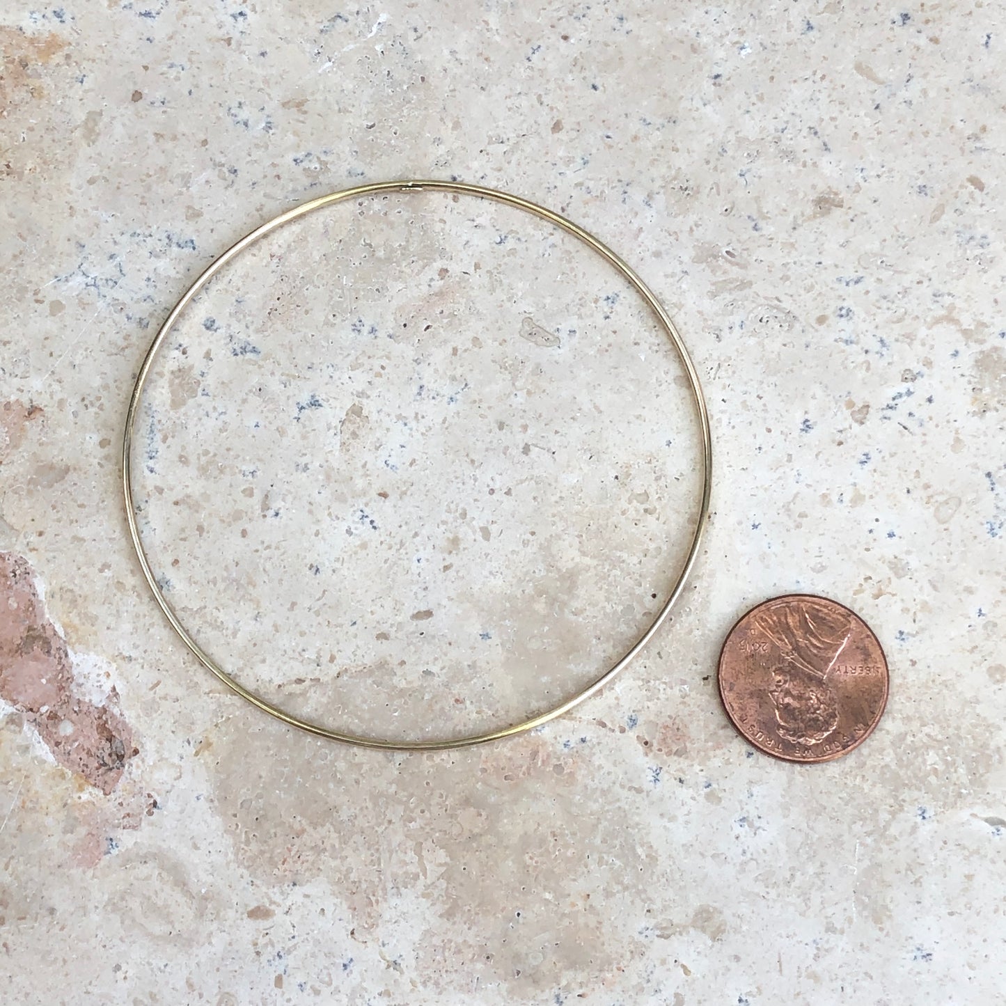 14KT Yellow Gold Thin Bangle Slip-On Bracelet 1.5mm, 14KT Yellow Gold Thin Bangle Slip-On Bracelet 1.5mm - Legacy Saint Jewelry