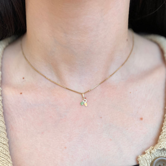 10KT Yellow Gold CZ Clover, Horseshoe, + Hamsa Pendant Charm