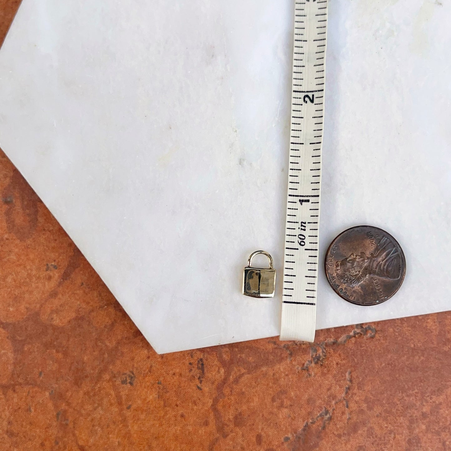 10KT Yellow Gold Mini Lock Pendant Charm