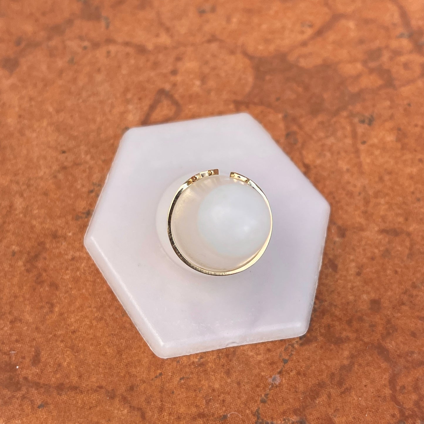 14KT Yellow Gold Sitting Cat Open Adjustable Ring