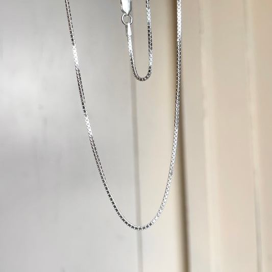 Sterling Silver Box Chain Necklace 1.25mm
