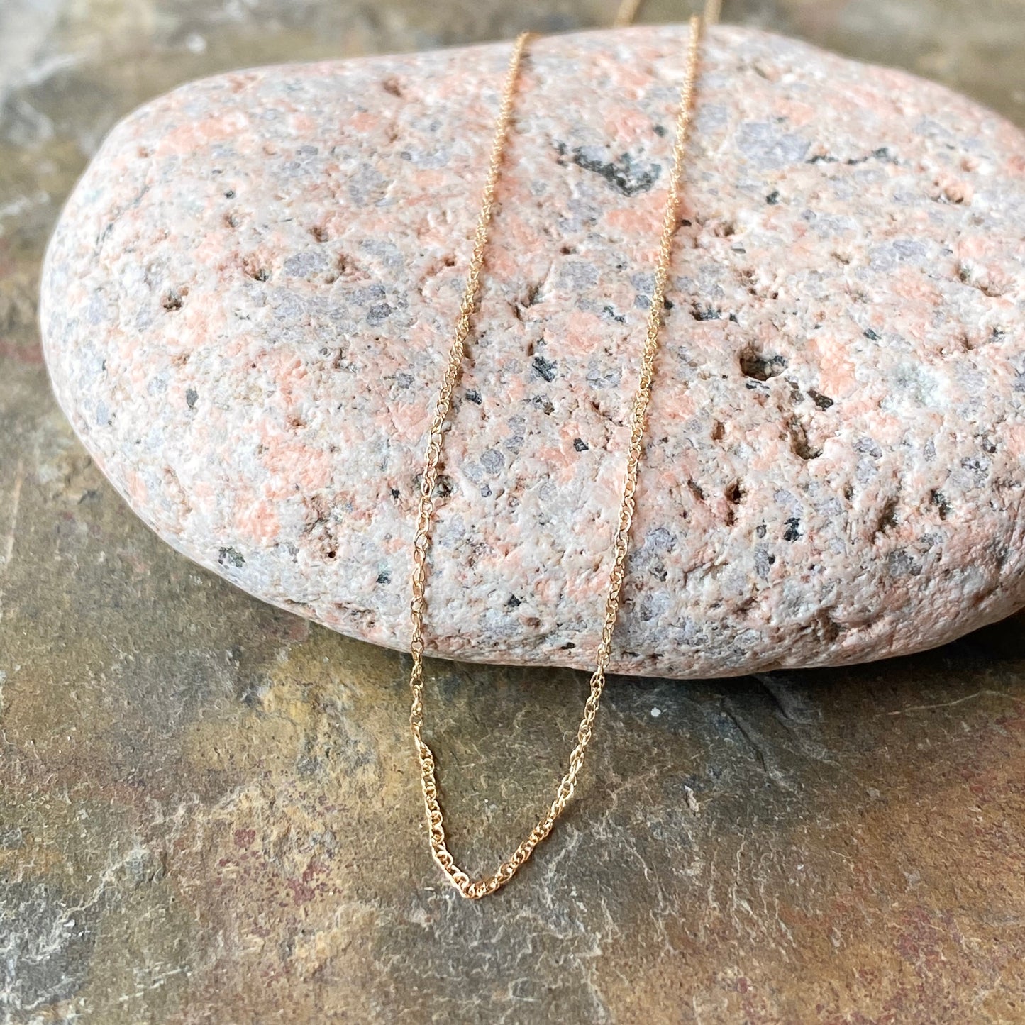 10KT Yellow Gold Thin Rope Chain Necklace .50mm - Legacy Saint Jewelry