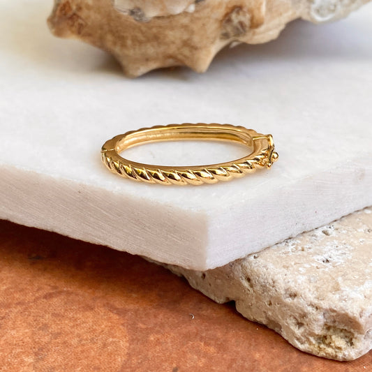 Yellow Gold Vermeil Rope Twist Pearl Shortener Enhancer 27mm