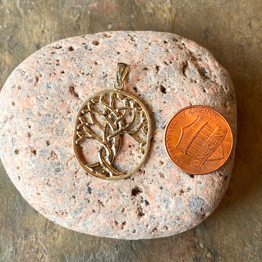 14KT Yellow Gold Polished Celtic "Tree of Life" Oval Pendant, 14KT Yellow Gold Polished Celtic "Tree of Life" Oval Pendant - Legacy Saint Jewelry