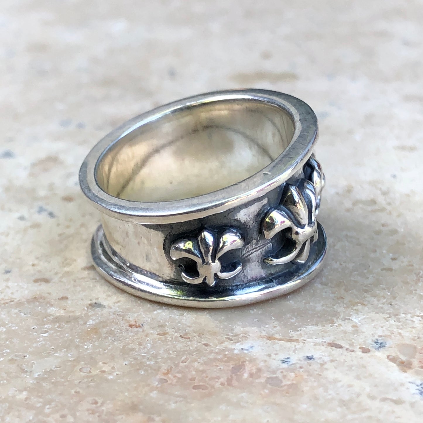Sterling Silver Antiqued Fleur de Lis Ring Size 9, Sterling Silver Antiqued Fleur de Lis Ring Size 9 - Legacy Saint Jewelry