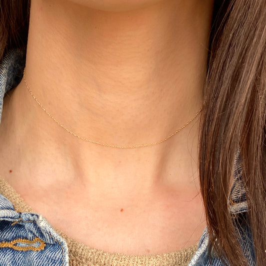 14KT Yellow Gold Thin Rope Chain Necklace .50mm, 14KT Yellow Gold Thin Rope Chain Necklace .50mm - Legacy Saint Jewelry