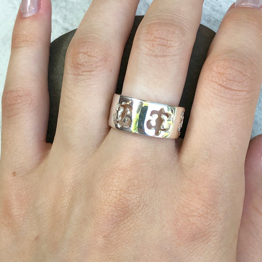 Sterling Silver Polished Cut-Out Fleur de Lis Ring Size 10, Sterling Silver Polished Cut-Out Fleur de Lis Ring Size 10 - Legacy Saint Jewelry