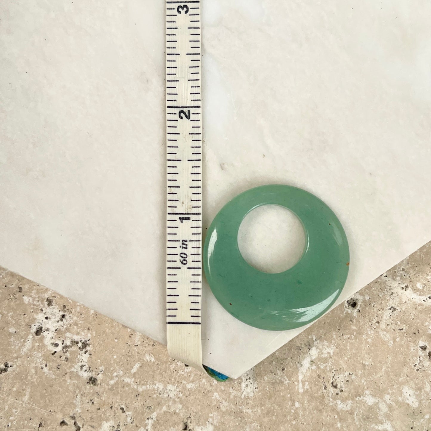 Estate Genuine Jade Gemstone Round Disc Earring Charms 35mm