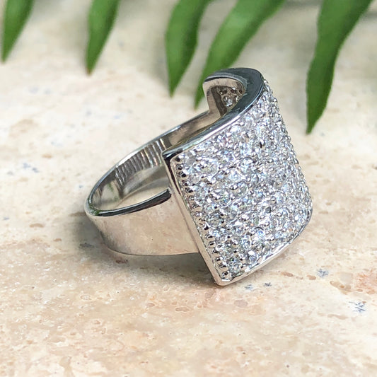 Sterling Silver 8-Row CZ Tapered Ring, Sterling Silver 8-Row CZ Tapered Ring - Legacy Saint Jewelry