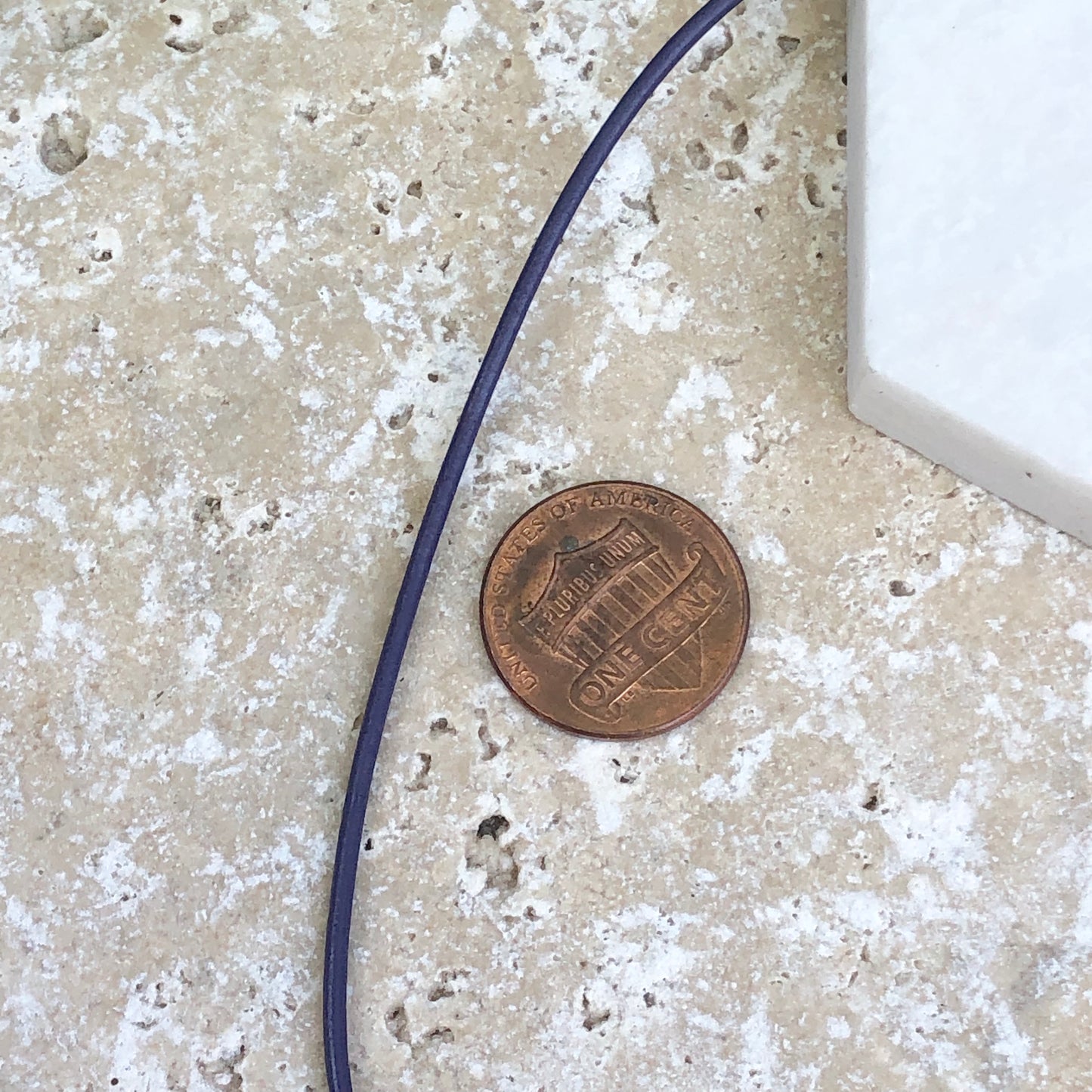 14KT Yellow Gold Violet Leather Cord Necklace 1.5mm/ 16", 14KT Yellow Gold Violet Leather Cord Necklace 1.5mm/ 16" - Legacy Saint Jewelry